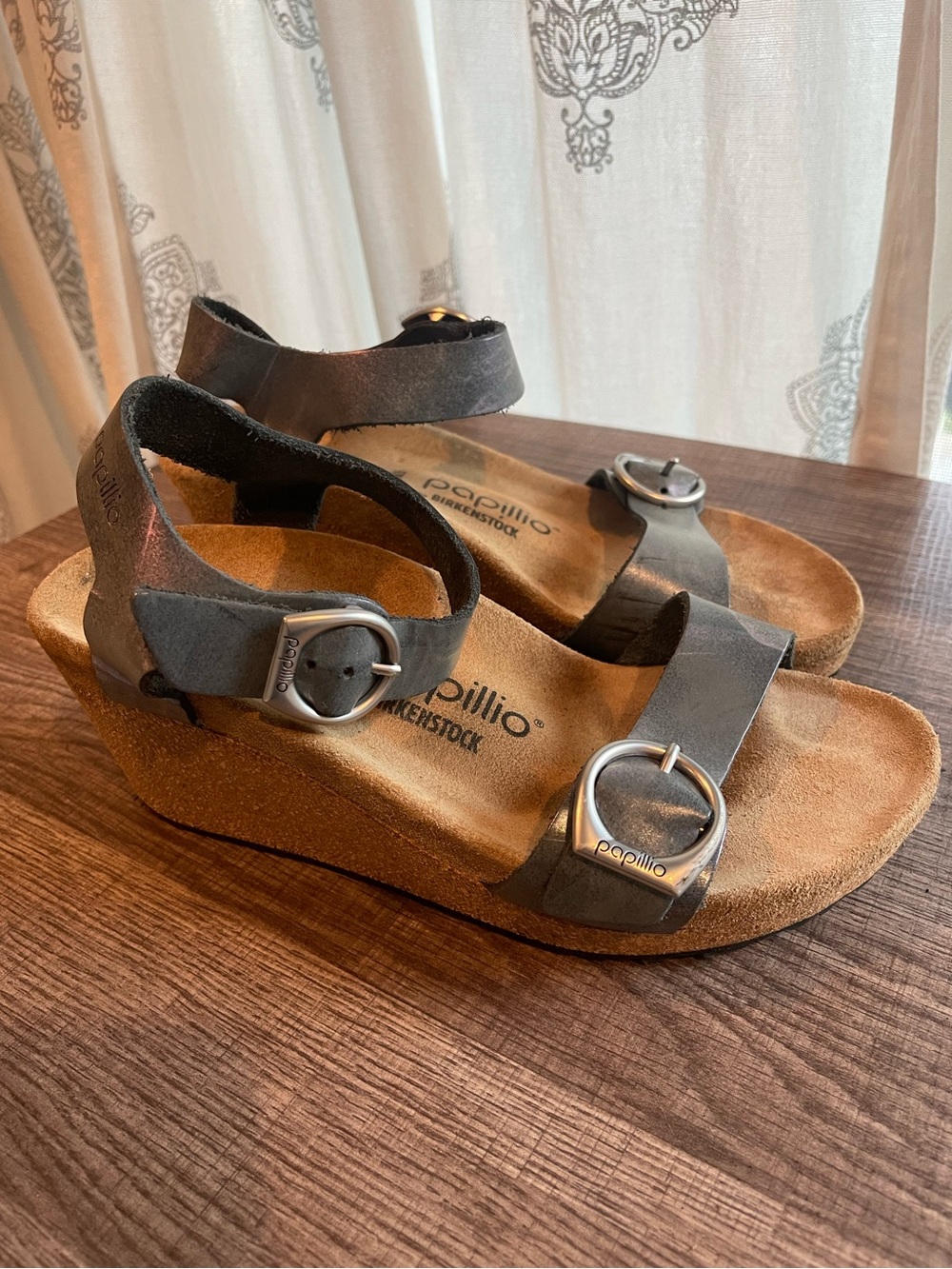 Papillio by Birkenstock Soley wedge gray size 37